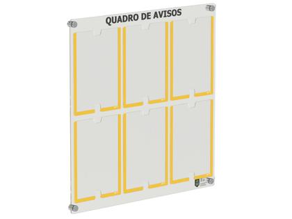 Imagem de Quadro De Avisos Premium Em Acrílico C/ 6 Displays A4 Acrílico