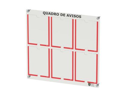 Imagem de Quadro De Avisos Premium Em Acrílico C/ 6 Displays A4 Acrílico