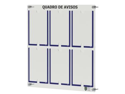 Imagem de Quadro De Avisos Premium Em Acrílico C/ 6 Displays A4 Acrílico
