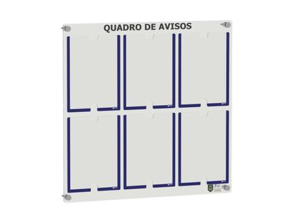 Imagem de Quadro De Avisos Premium Em Acrílico C/ 6 Displays A4 Acrílico