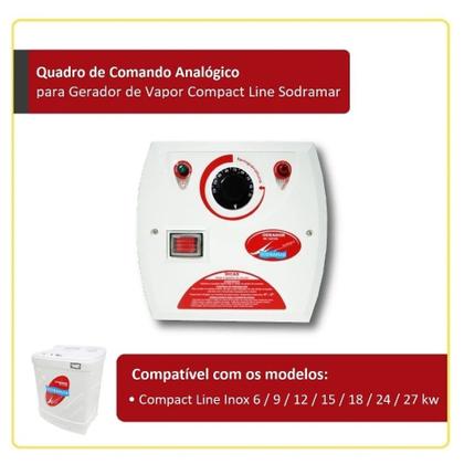 Imagem de Quadro de Comando Analógico para Sauna a Vapor Compact Line Inox - Sodramar