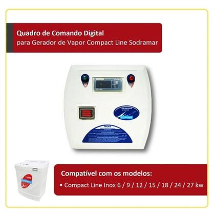 Imagem de Quadro de Comando Digital para Sauna a Vapor Compact Line Inox - Sodramar