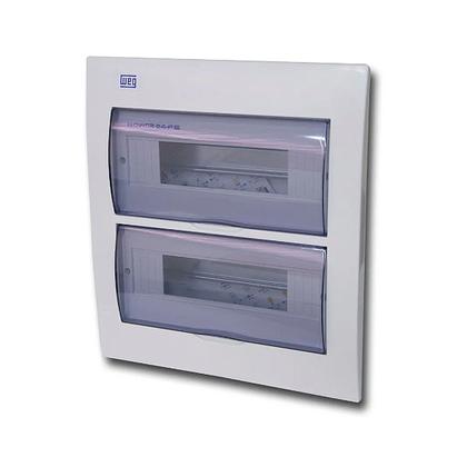 Imagem de Quadro de Distribuição de Embutir para 24 Disjuntores + Barramento Terra e Neutro Weg