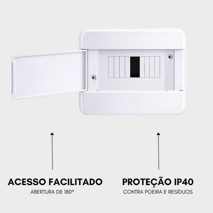 Imagem de Quadro de Distribuição Embutir para 4 Disjuntores Force Line