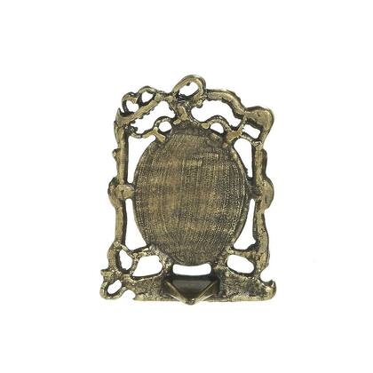Imagem de Quadro de Mesa Nossa Senhora Aparecida em Metal Ouro Velho - Tamanho Pequeno