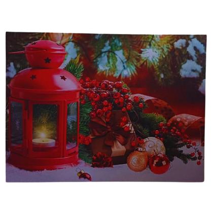 Imagem de Quadro de Parede Decorativo Natal Led na Vela  40x30x1,8cm.