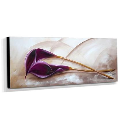 Imagem de Quadro de Pintura Copo de leite Roxo 40x105cm-1628