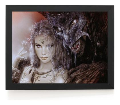 Imagem de Quadro Decor Mulher E Criatura Fantasy Arte De Luis Royo