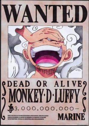 Quadro Decoração Anime One Piece Wanted Monkey D Luffy 1Un