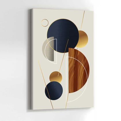 Imagem de Quadro Decorativo 40x60 Para Sala Quarto Hall Abstrato Geomêtrico Marrom