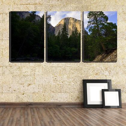 Imagem de Quadro Decorativo 55x110 pico da montanha entre árvores