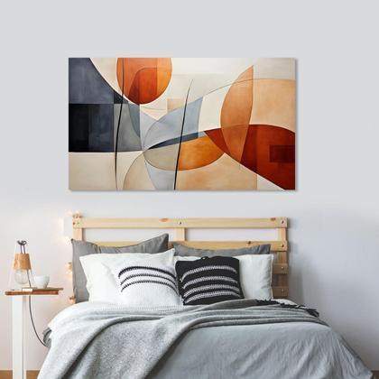 Imagem de Quadro Decorativo Abstrato Sala Cozinha Cores Vivas Fortes em Tela Canvas 