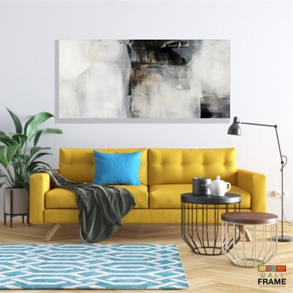 Imagem de Quadro Decorativo Abstrato Tons de Cinza em tecido canvas 130x60 cm