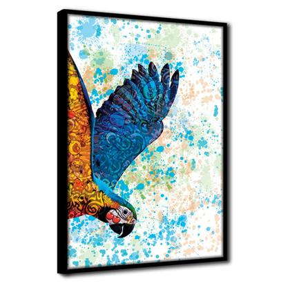 Imagem de Quadro Decorativo Arara Azul Moldura Alta  40x60