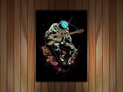 Imagem de Quadro Decorativo Astronauta NASA Humor Planetas Galáxias Lojas Salas Quartos Com Moldura RC033