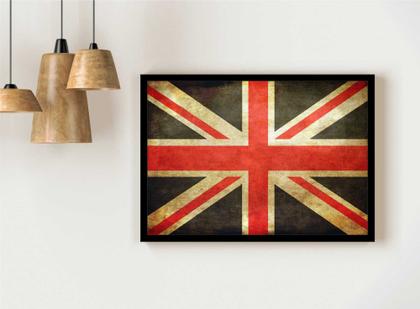 Imagem de Quadro Decorativo Bandeira Da Inglaterra País Salas Casa Lojas Escritório Quartos Com Moldura RC006