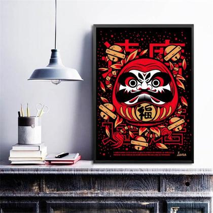 Imagem de Quadro Decorativo Boneco Japonês Daruma 33x24cm