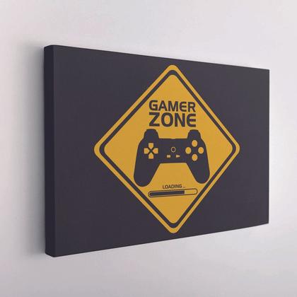 Imagem de Quadro Decorativo Canvas Gamer Zone Amarelo Preto 75x50cm