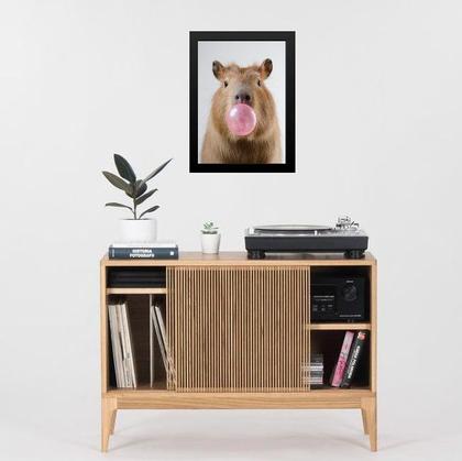 Imagem de Quadro Decorativo Capivara Bubble Gum 45x34cm - com vidro