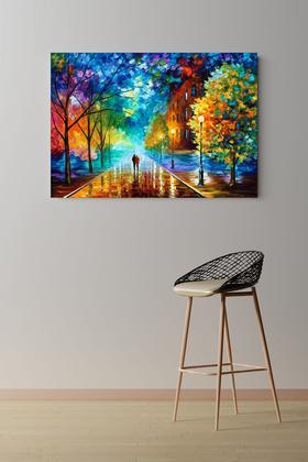 Imagem de Quadro Decorativo Casal Parque Imagem Pintura Colorida Sala Quarto Tela Canvas 55x90 cm