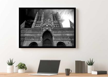 Imagem de Quadro Decorativo Cidades Lincoln Inglaterra Catedral Paisagem Com Moldura RC010