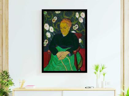 Imagem de Quadro Decorativo Clássicos Madame Rocking Vincent Van Gogh (1889) Quartos Salas Com Moldura RC027