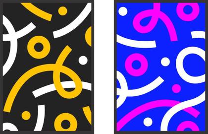 Imagem de Quadro Decorativo Conjunto de 2 Quadros Abstrato festivo com Linhas e Círculos