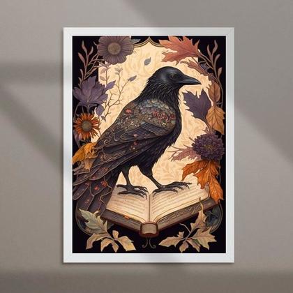 Imagem de Quadro Decorativo Corvo 33x24cm - com vidro