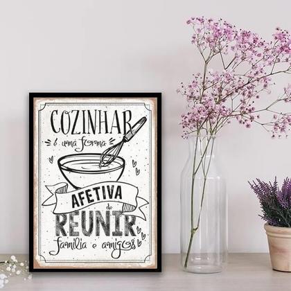 Imagem de Quadro Decorativo Cozinha Afetiva 33X24Cm - Com Vidro Preto