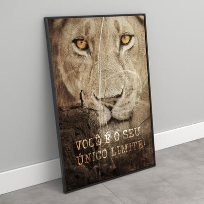 Imagem de Quadro Decorativo Em Canvas Leão Motivacional Você É Seu Único Limite