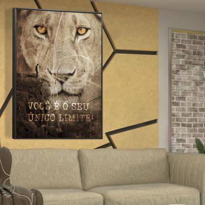 Imagem de Quadro Decorativo Em Canvas Leão Motivacional Você É Seu Único Limite