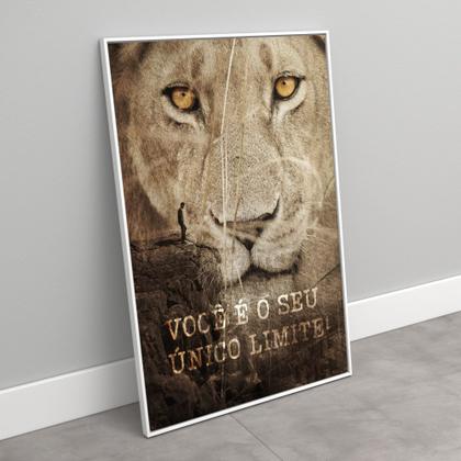 Imagem de Quadro Decorativo Em Canvas Leão Motivacional Você É Seu Único Limite