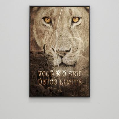 Imagem de Quadro Decorativo Em Canvas Leão Motivacional Você É Seu Único Limite