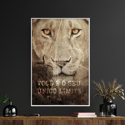 Imagem de Quadro Decorativo Em Canvas Leão Motivacional Você É Seu Único Limite