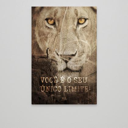 Imagem de Quadro Decorativo Em Canvas Leão Motivacional Você É Seu Único Limite