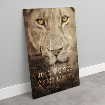 Imagem de Quadro Decorativo Em Canvas Leão Motivacional Você É Seu Único Limite