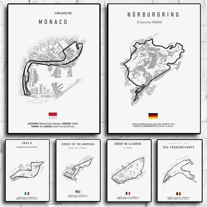 Imagem de Quadro Decorativo F1 - Pintura em Tela com Design de Pista Internacional