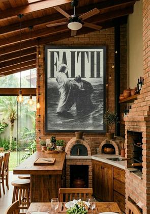 Imagem de Quadro decorativo FAITH Jesus Emoldurado Adesivo