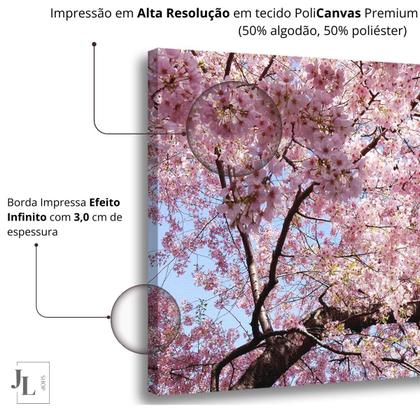 Imagem de Quadro Decorativo Flor Cerejeira Árvore Decoração Quarto Sala Escritório Tela Canvas Grande