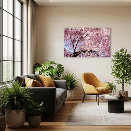 Imagem de Quadro Decorativo Flor Cerejeira Árvore Decoração Quarto Sala Escritório Tela Canvas Grande