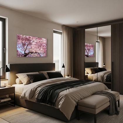 Imagem de Quadro Decorativo Flor Cerejeira Árvore Decoração Quarto Sala Escritório Tela Canvas Grande