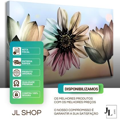 Imagem de Quadro Decorativo Flores Grandes Decoração Sala Cozinha em Tela 60cm X 85cm