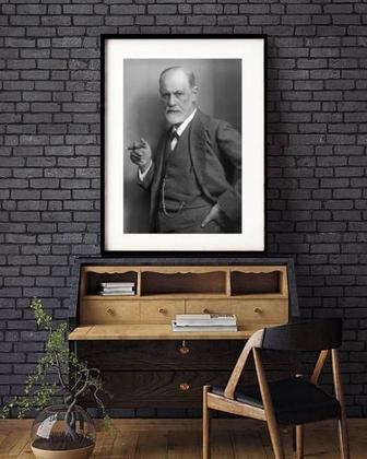 Imagem de Quadro Decorativo Freud P&B 60X48Cm