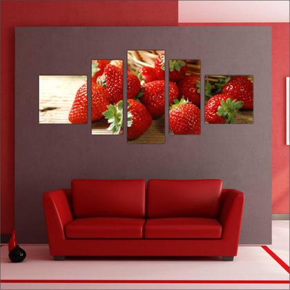 Imagem de Quadro Decorativo Frutas Restaurantes Cozinha 5 Peças TT9