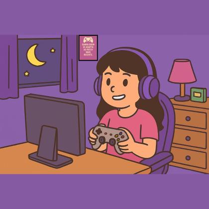 Imagem de Quadro Decorativo Gamer"Ganha quem se adapta ao patch mais recente"Rosa