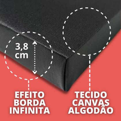 Imagem de Quadro Decorativo Grande Leao Evangelico Salmos Tela em Madeira Tecido Canvas 60x90 Borda Infinita