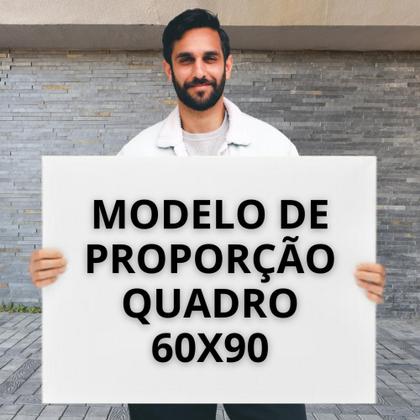 Imagem de Quadro Decorativo Grande Leao Evangelico Salmos Tela em Madeira Tecido Canvas 60x90 Borda Infinita