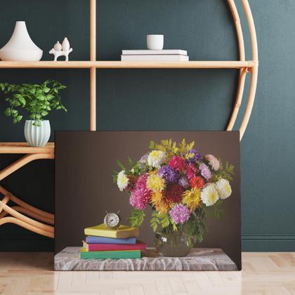 Imagem de Quadro Decorativo Hora de Flores e Livros