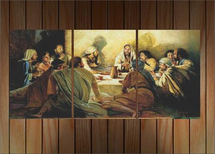 Imagem de Quadro Decorativo Jesus Santa Ceia Religiosidade Decoração Quartos Sala P02