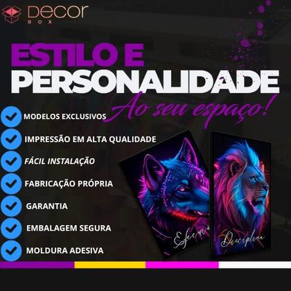 Imagem de Quadro Decorativo Leão e Leoa 3 Filhotes Família Arte Realista Sala Quarto Hall Casa Decora